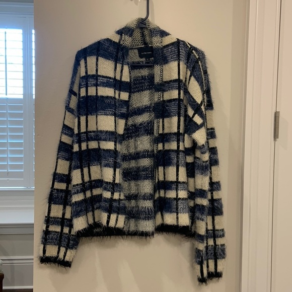 La Fee Verte blue and white plaid jacket- medium - Picture 1 of 5